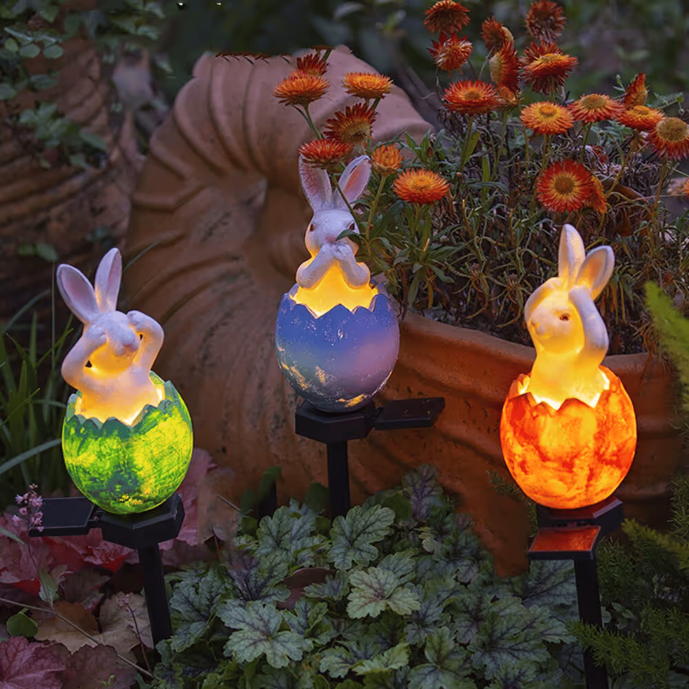 solar rabbit lawn decoration illuminating garden